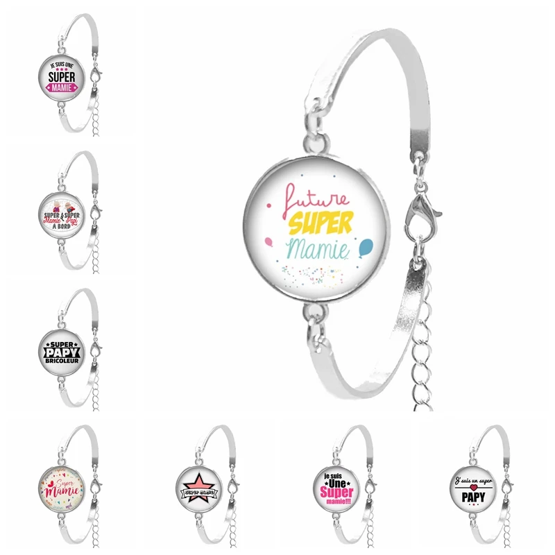 2019 New Hot Super Mamie Round Pattern Glass Women's Bracelet Cabochon Gem Super Papy Dome Charm Cameo Girls Bracelet Jewelry
2019 New Hot Super Mamie Round Pattern Glass Women's Bracelet Cabochon Gem Super Papy Dome Charm Cameo Girls Bracelet Jewelry