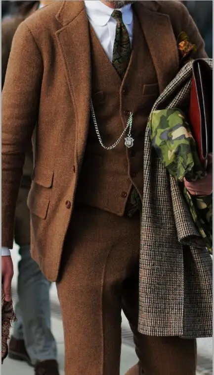 2017 Latest Coat Pant Designs Winter Brown Tweed Men Suit Slim Fit 3 Piece Tuxedo Custom Groom Blazer Prom Suits Terno Masculino
2017 Latest Coat Pant Designs Winter Brown Tweed Men Suit Slim Fit 3 Piece Tuxedo Custom Groom Blazer Prom Suits Terno Masculino