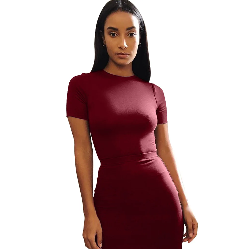 2018 Elegant Office Lady Women Summer Set New Arrival Solid Color T-shirt and Skirt Set Bodycon Female Two Piece Set
2018 Elegant Office Lady Women Summer Set New Arrival Solid Color T-shirt and Skirt Set Bodycon Female Two Piece Set