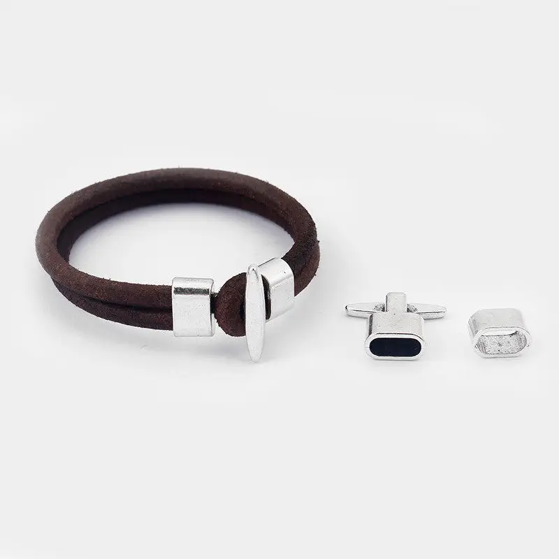 5 Sets 10x5mm Hole T-Bar Bracelet Hook Clasp For Up To 5mm Round Leather Cord
5 Sets 10x5mm Hole T-Bar Bracelet Hook Clasp For Up To 5mm Round Leather Cord