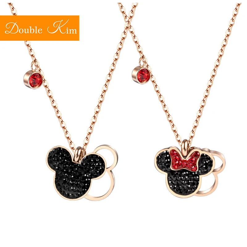 Cartoon Kawaii Mouse Pendant Necklace Titanium Steel Chain Necklace Inlaid Crystal Fashion Trendy Women Jewelry Birthday Gift
Cartoon Kawaii Mouse Pendant Necklace Titanium Steel Chain Necklace Inlaid Crystal Fashion Trendy Women Jewelry Birthday Gift