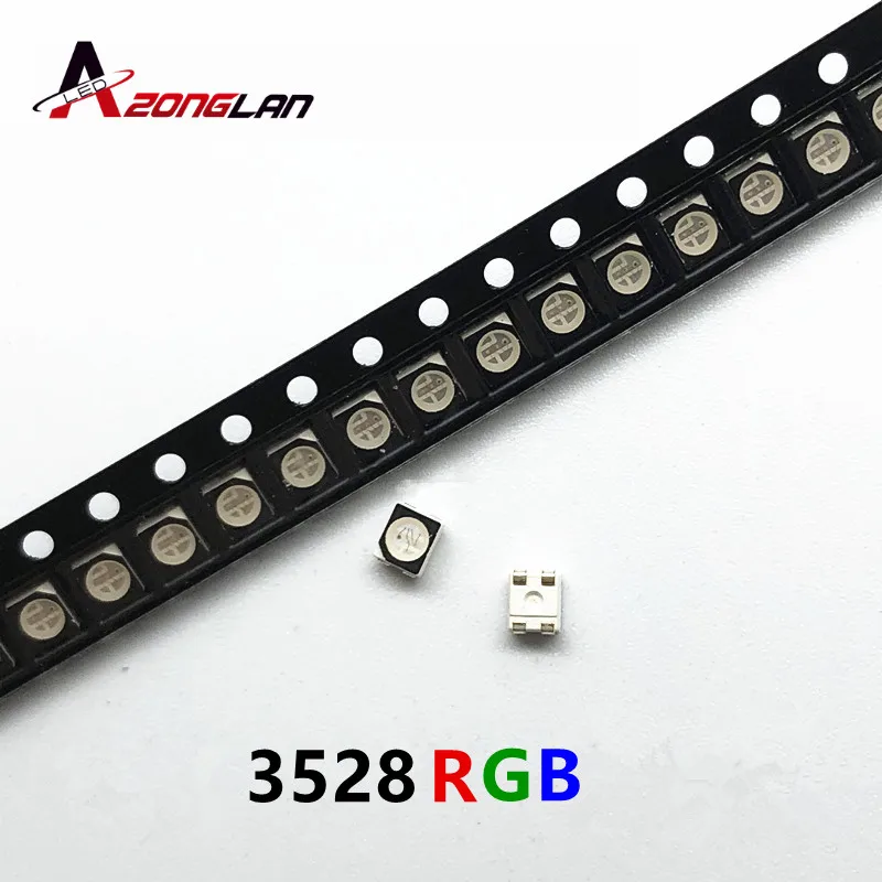 Оптовая продажа 2000 шт. RGB POWER TOP 1210 3528 SMD SMT PLCC 2 светодиодный красный зеленый синий