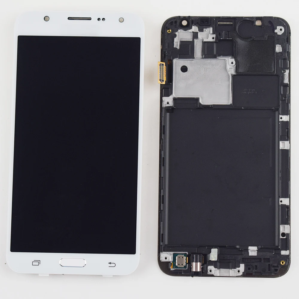 Для samsung Galaxy J7 2015 дисплей с сенсорным экраном дигитайзер в сборе рамка для J700 ЖК