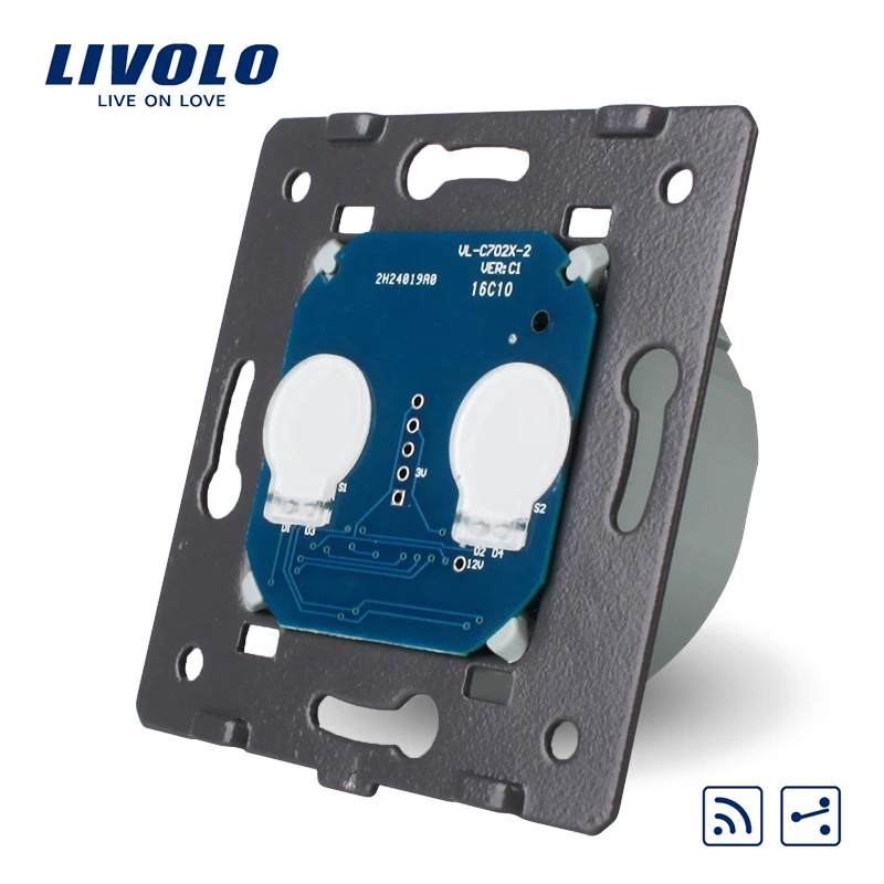 Livolo EU Standard, Touch Remote Switch Without Glass Panel, 2 Gangs 2 Way, AC 220~250V + LED Indicator, VL-C702SR
Livolo EU Standard, Touch Remote Switch Without Glass Panel, 2 Gangs 2 Way, AC 220~250V + LED Indicator, VL-C702SR
