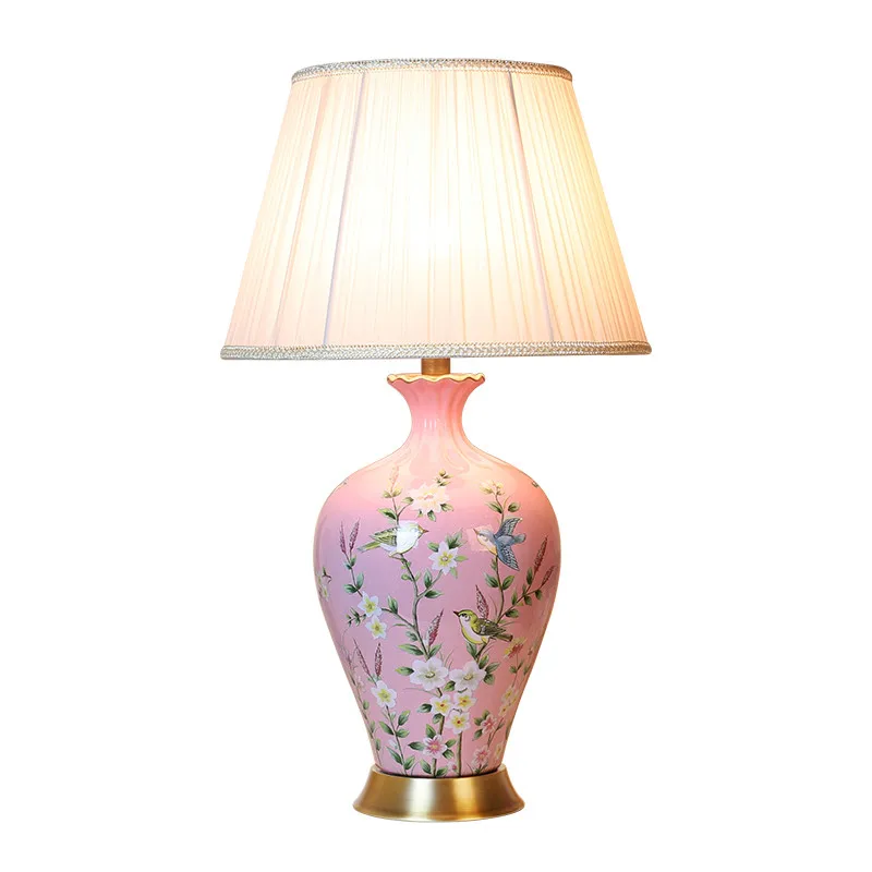 Pastoral Pink Flowers Ceramic Table Lamp Dimmer Wedding Living Room Bedroom Romantic Porcelain Desk Light H 62cm 1487
Pastoral Pink Flowers Ceramic Table Lamp Dimmer Wedding Living Room Bedroom Romantic Porcelain Desk Light H 62cm 1487