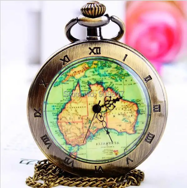 Hot Sale High Quality brass world map Roman numerals quartz Pocket watch necklace chain 10pcs/lot 889
Hot Sale High Quality brass world map Roman numerals quartz Pocket watch necklace chain 10pcs/lot 889