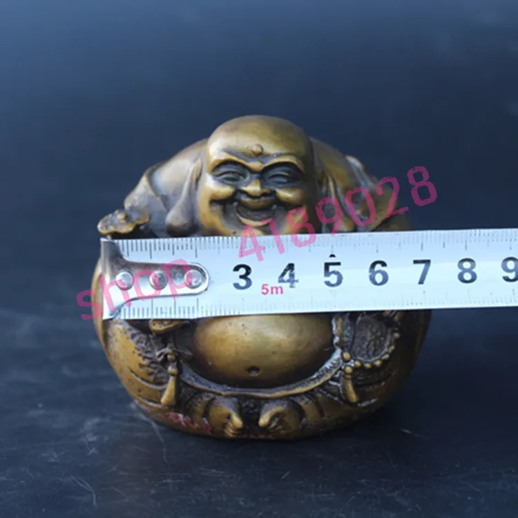 Pure copper smile Buddha, Maitreya Buddha ornaments, handicrafts decoration