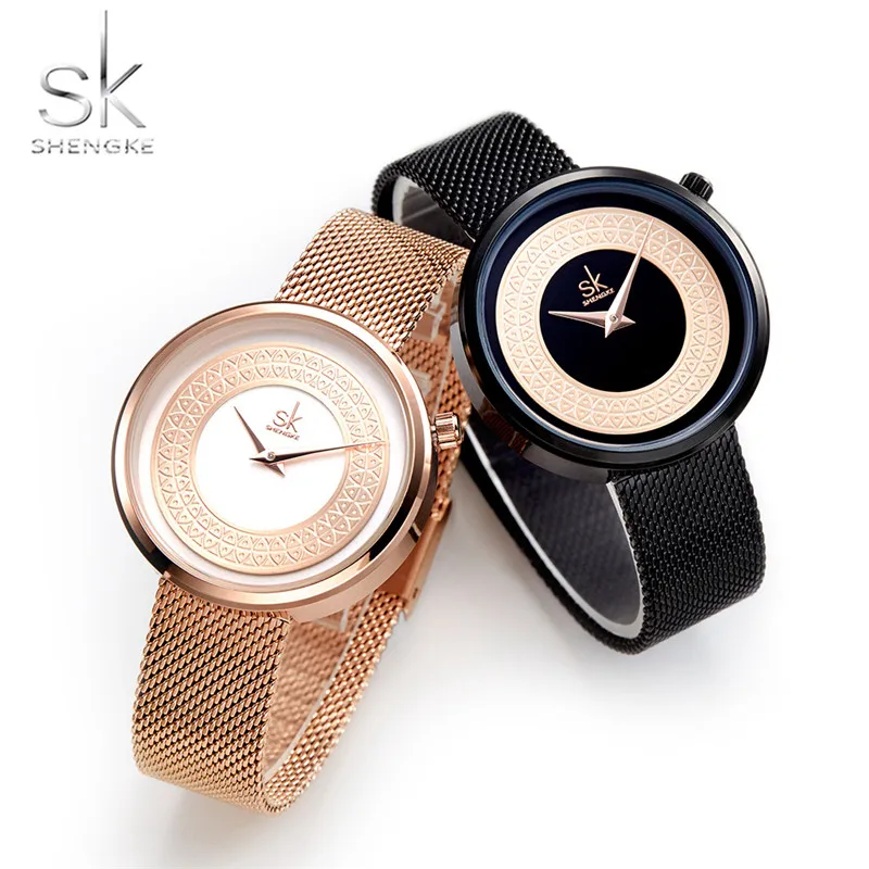 

SHENGKE Vintage Female Clock bayan kol saati SK Lady Wrist Watch Stainless Steel Creative Women Watch For Relogio Feminino 2019