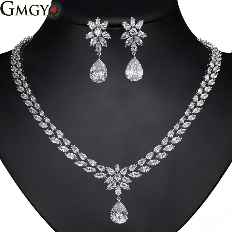 GMGYQ Kleur Beste Kwaliteit Brilliant Crystal Zirkoon Oorbellen En Kettng Sieraden Set Trouwjurk Banquet Graduation Accessaries
GMGYQ Kleur Beste Kwaliteit Brilliant Crystal Zirkoon Oorbellen En Kettng Sieraden Set Trouwjurk Banquet Graduation Accessaries