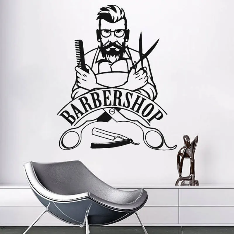 Barber Shop Sign Wall Decal Barbershop Logo Hipster Wall Sticker Decor Beauty Salon Mural Hairdressing Wallpaper A137
Barber Shop Sign Wall Decal Barbershop Logo Hipster Wall Sticker Decor Beauty Salon Mural Hairdressing Wallpaper A137