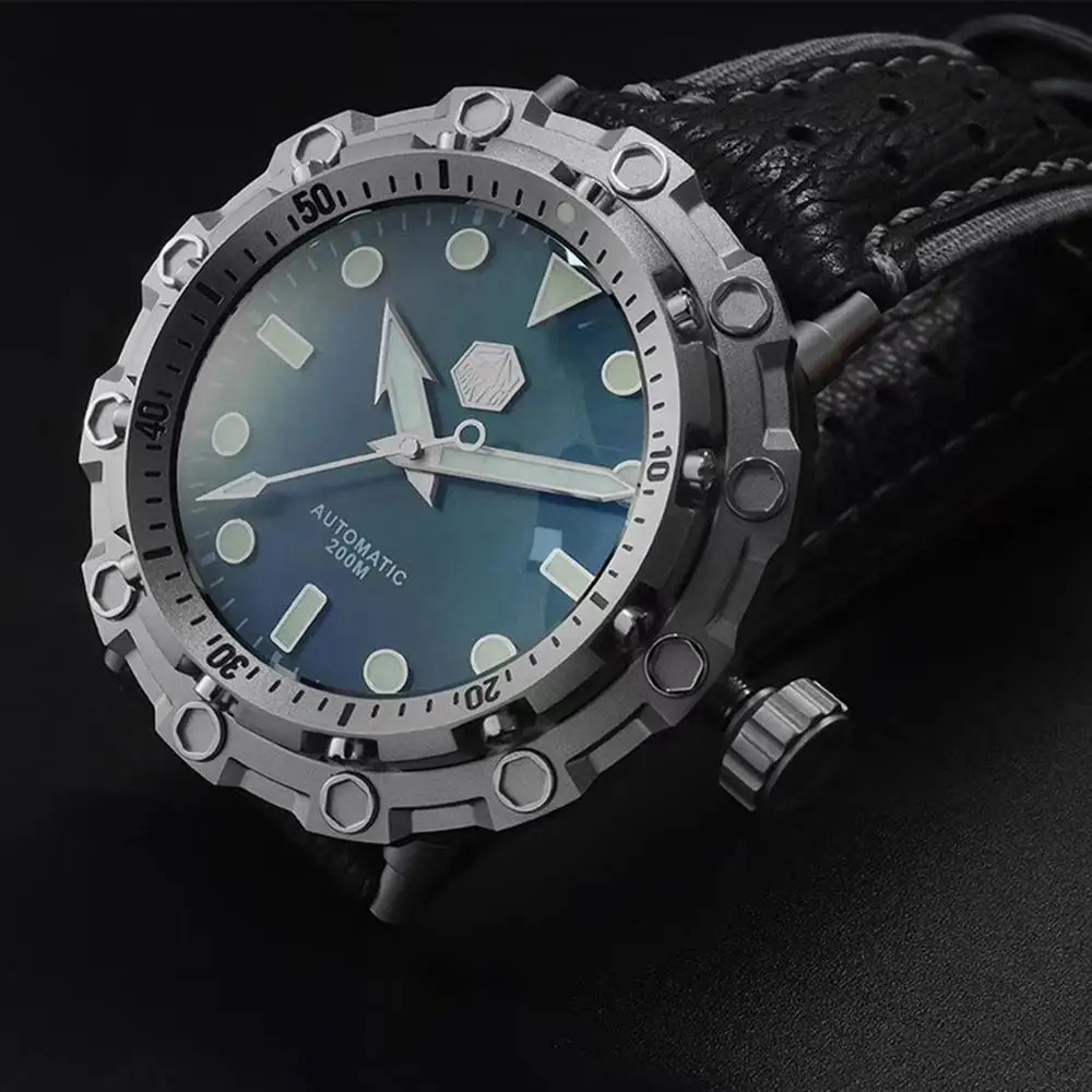 San Martin Men Original limited edition mechanical watches 200m Water Resistant Shark leather strap Titanium diving Wriswatch
San Martin Men Original limited edition mechanical watches 200m Water Resistant Shark leather strap Titanium diving Wriswatch