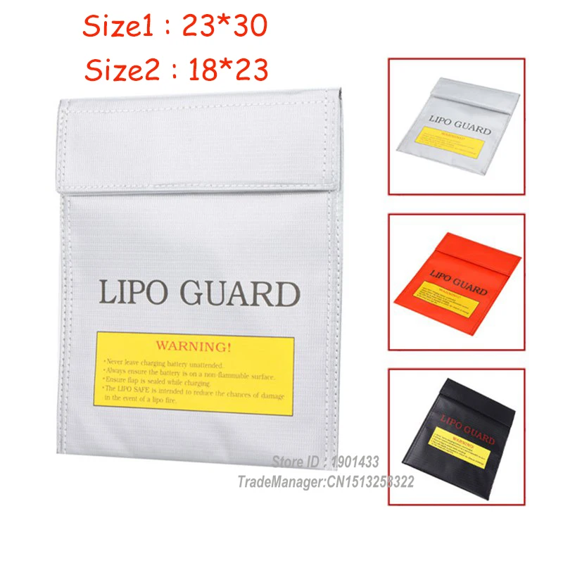 2pcs/Set High Quality RC LiPo Battery Safety Bag Safe Guard Charge Sack Explosion-proof 18x23 / 23x30 cm Black Red Silver
2pcs/Set High Quality RC LiPo Battery Safety Bag Safe Guard Charge Sack Explosion-proof 18x23 / 23x30 cm Black Red Silver