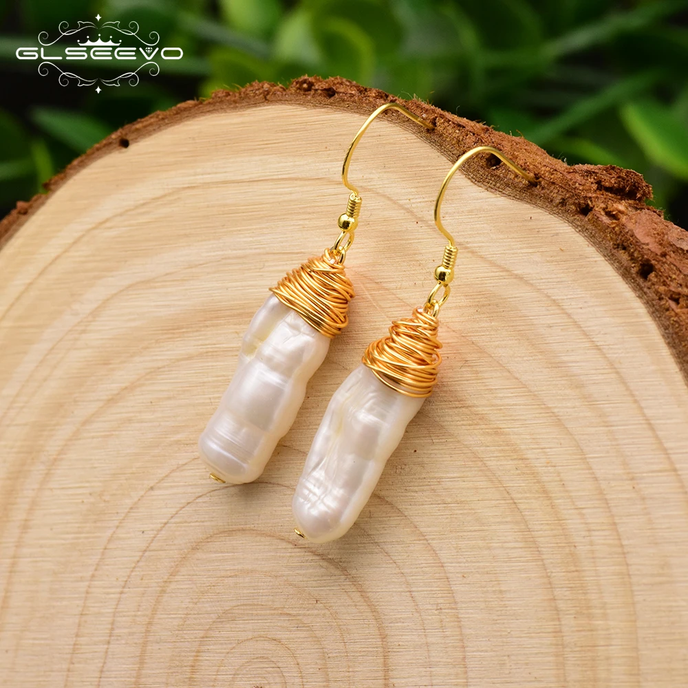 GLSEEVO Natural Baroque Fresh Water Long Pearl For Women Drop Earrings Party Wedding Minimalist Earrings Fine Jewelry GE0648
GLSEEVO Natural Baroque Fresh Water Long Pearl For Women Drop Earrings Party Wedding Minimalist Earrings Fine Jewelry GE0648