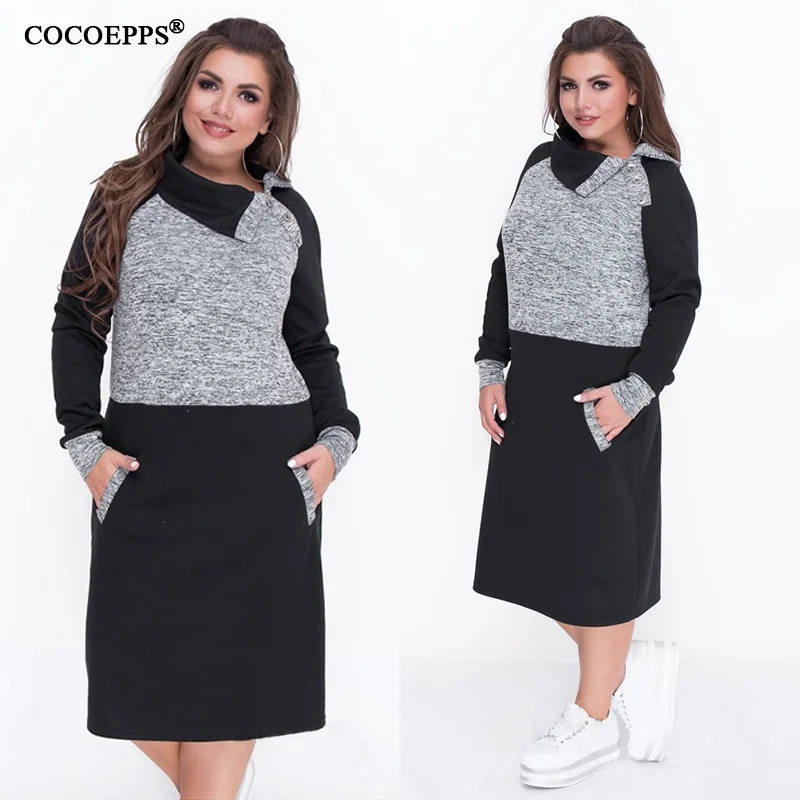 COCOEPPS 5XL 6XL Plus Size Women Clothing Autumn Dress Patchwork Female Big Size Winter Warm Bodycon Large Size Dresses Vestidos
COCOEPPS 5XL 6XL Plus Size Women Clothing Autumn Dress Patchwork Female Big Size Winter Warm Bodycon Large Size Dresses Vestidos