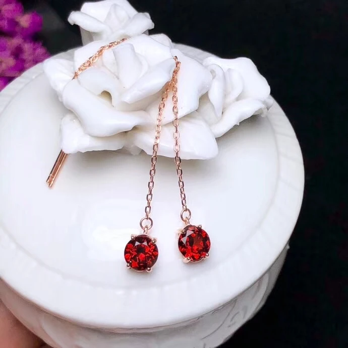 Fashion natural red garnet drop earrings Natural gemstone earrings Elegance round ear line 925 silver female girl gift jewelry
Fashion natural red garnet drop earrings Natural gemstone earrings Elegance round ear line 925 silver female girl gift jewelry