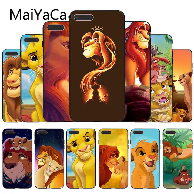 Фото MaiYaCa мультфильм Король Лев и Симба для Samsung S5 S6 S7 S8 S9 plus edge Note черный мягкий чехол