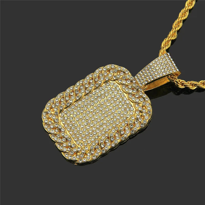 Golden hip hop necklace inlaid zircon military brand tide male domineering pendant street pendant Support a generation
Golden hip hop necklace inlaid zircon military brand tide male domineering pendant street pendant Support a generation