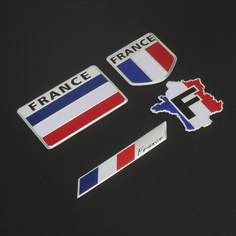 10 шт Французский флаг Тонкий алюминиевый этикетка эмблема хром стайлинга