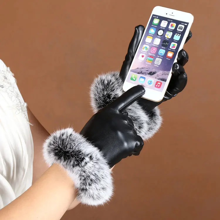 New Ladies Winter Finger Gloves 1Pair Touch Screen Winter Warm Gloves Leather Imitation Rabbit Hair PU Leather
New Ladies Winter Finger Gloves 1Pair Touch Screen Winter Warm Gloves Leather Imitation Rabbit Hair PU Leather