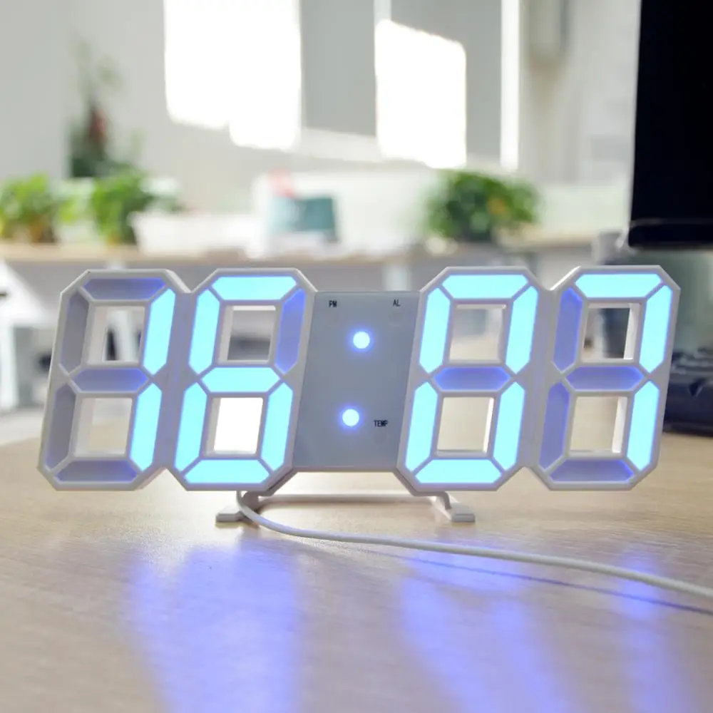 Настольные Цифровые часы 3D светодиодсветодиодный настольные электронные с