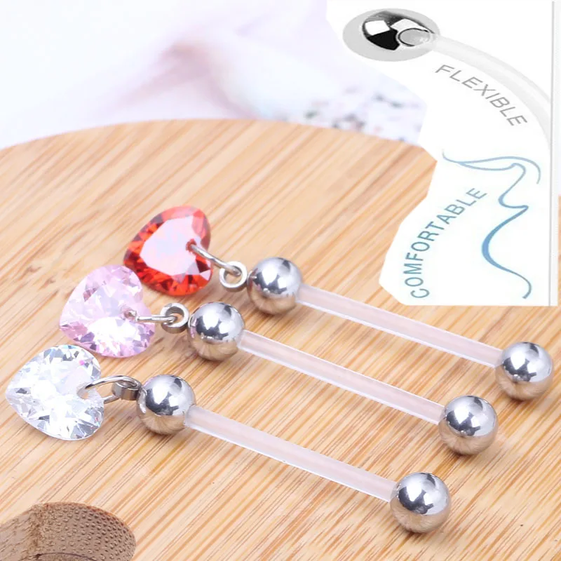 PTFE Flexible Heart Zircon Pregnant Navel Belly Ring Piercing Body Jewelry Baby Feet Belly Button Rings For pregnancy Women
PTFE Flexible Heart Zircon Pregnant Navel Belly Ring Piercing Body Jewelry Baby Feet Belly Button Rings For pregnancy Women