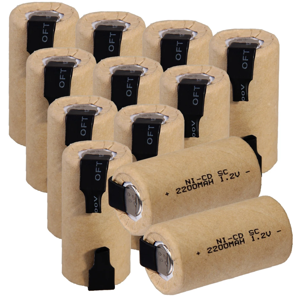 12 шт аккумулятор SC 2200 mah 1 2 V NICD SUBC батареи для электроинструментов BOSCH DEWALT CASALS