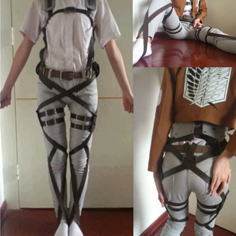 Ремень унисекс для косплея костюм на Титанов Shingeki No Kyojin Recon Corps регулируемые ремни