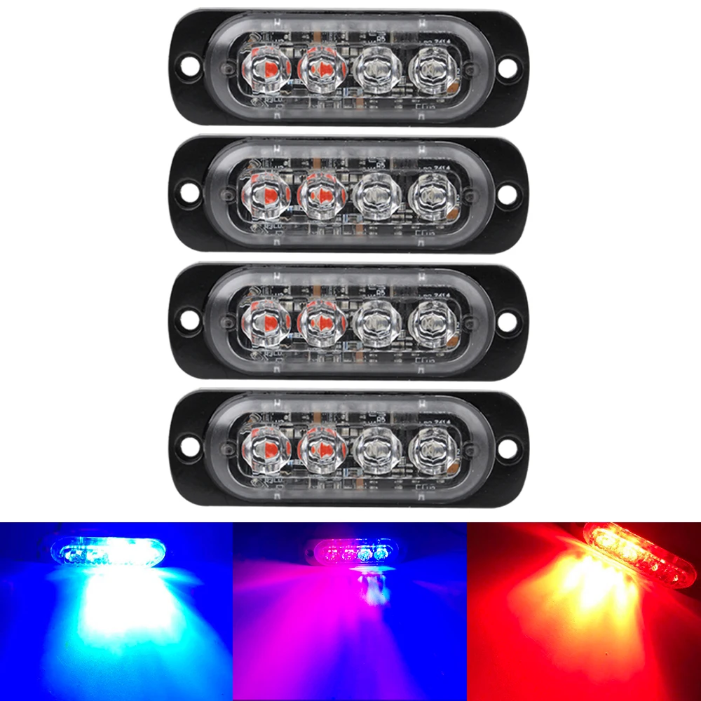 1Pcs 12V-24V 4/6LED Red blue Ultra Slim LED Strode Light Signal Police Flashing Light Side Lights For Car / Motorcycle / Truck
1Pcs 12V-24V 4/6LED Red blue Ultra Slim LED Strode Light Signal Police Flashing Light Side Lights For Car / Motorcycle / Truck