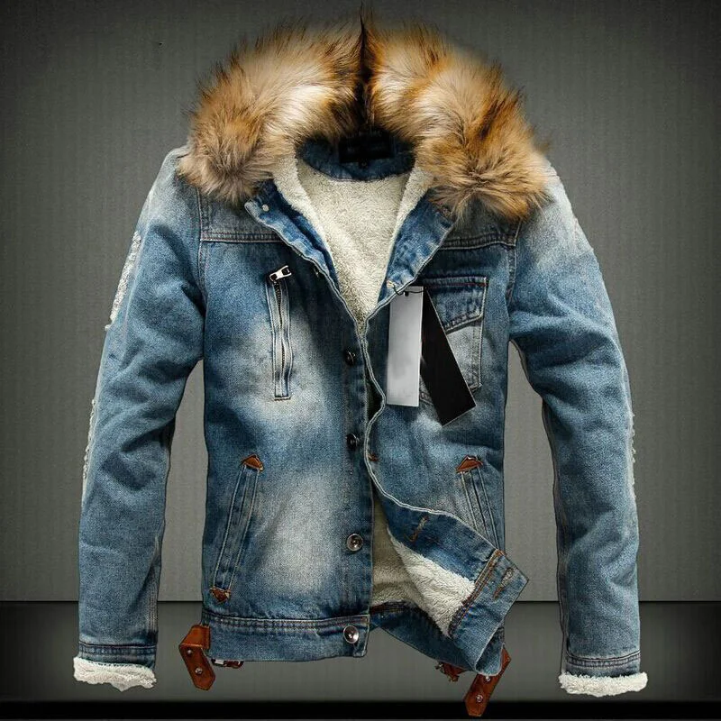 2019 Autumn and Winter tide men's thick Denim jacket Korean Casual winter Fur collar plus velvet Retro jacket shirt Size 3XL 4XL
2019 Autumn and Winter tide men's thick Denim jacket Korean Casual winter Fur collar plus velvet Retro jacket shirt Size 3XL 4XL