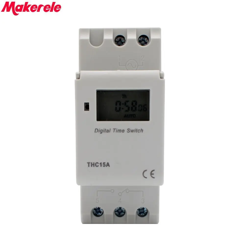LCD Power Digital 220-240V 7 Days Programmable Din Rail Digital Timer Time Switch Relay THC15A MINI Makerele
LCD Power Digital 220-240V 7 Days Programmable Din Rail Digital Timer Time Switch Relay THC15A MINI Makerele