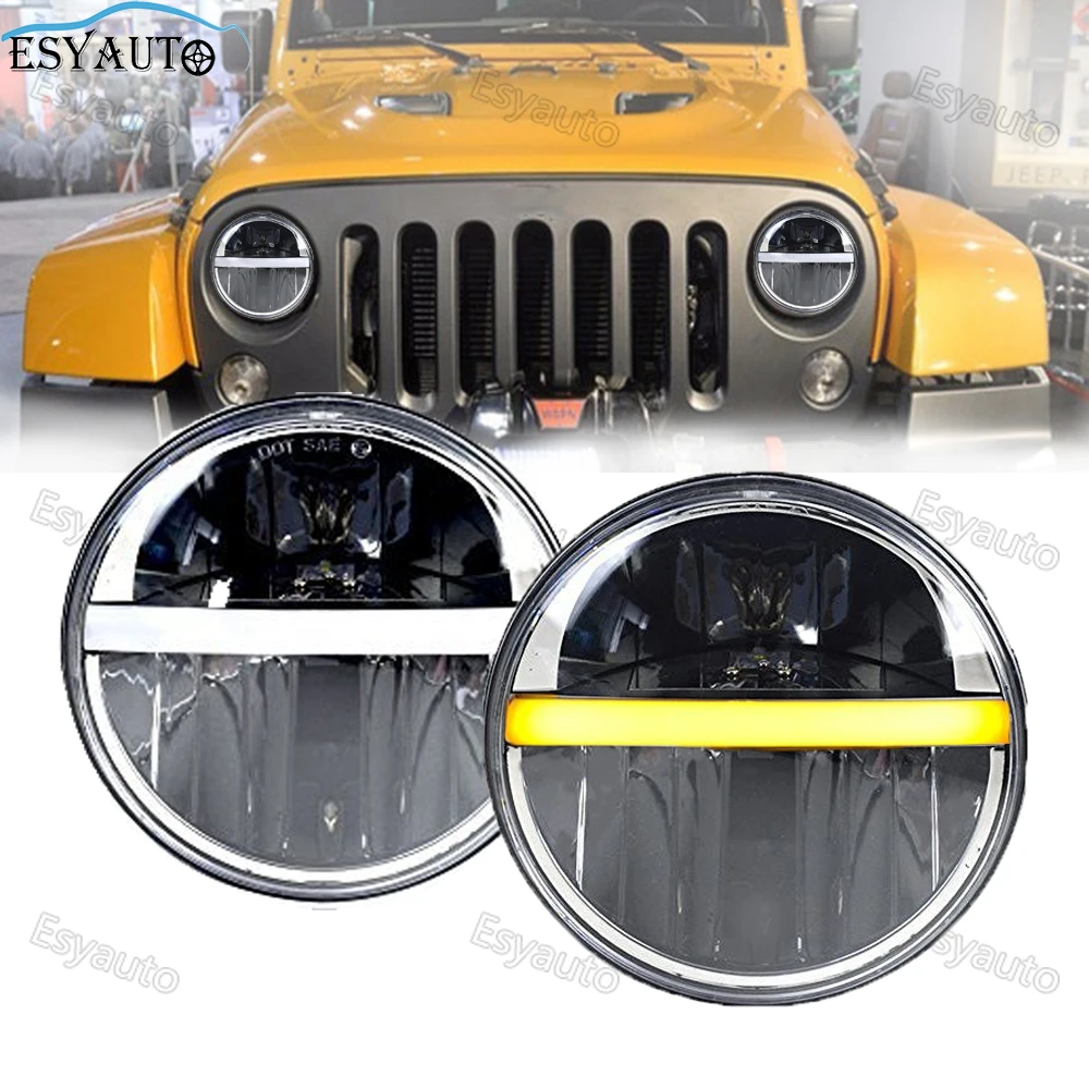 7 Inch LED Round Headlights 60W Hi/Lo Beam Half Halo Ring Angle Eye DRL Amber Turn Signal For Jeep Wrangler JK
7 Inch LED Round Headlights 60W Hi/Lo Beam Half Halo Ring Angle Eye DRL Amber Turn Signal For Jeep Wrangler JK