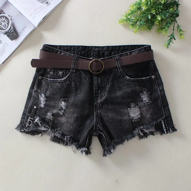 2021 Black Women's Denim Shorts Autumn Winter Tassel Mid Waist Hole Shorts England Style 100% Cotton Straight Denim Shorts 9503
2021 Black Women's Denim Shorts Autumn Winter Tassel Mid Waist Hole Shorts England Style 100% Cotton Straight Denim Shorts 9503