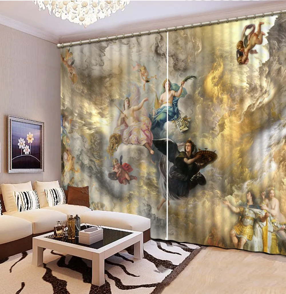 European angel Curtains 3d Curtains For Living Room Bedroom High Quality Grommet Top Curtains
European angel Curtains 3d Curtains For Living Room Bedroom High Quality Grommet Top Curtains