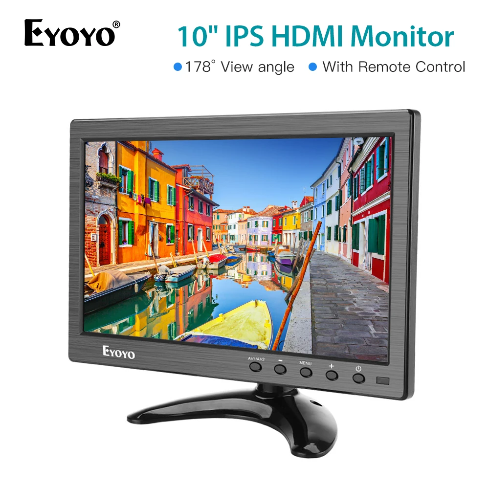 Eyoyo 10 дюймов 1366x768 ips HDMI ТВ монитор портативный кухонный телевизор ЖК экран дисплей