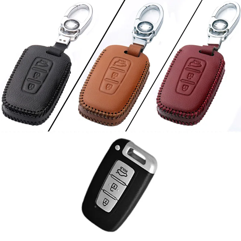 Genuine PU Leather 3 Button Remote Key Bag Case Fob Holder Chain For Hyundai Series D
Genuine PU Leather 3 Button Remote Key Bag Case Fob Holder Chain For Hyundai Series D