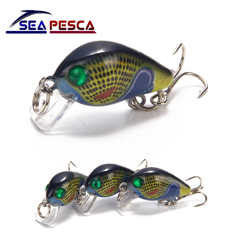 SEAPESCA мини Crazy Crankbait рыболовная приманка 3 см 1 7 г плавающая Topwater Воблеры