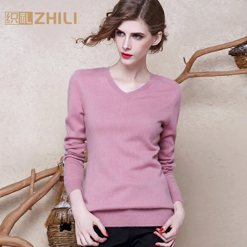 Zhili Cashmere Sweater Women Sweaters and Pullovers Women Fashion V Neck Solid Color Long sleeve Knitted Sweater
Zhili Cashmere Sweater Women Sweaters and Pullovers Women Fashion V Neck Solid Color Long sleeve Knitted Sweater