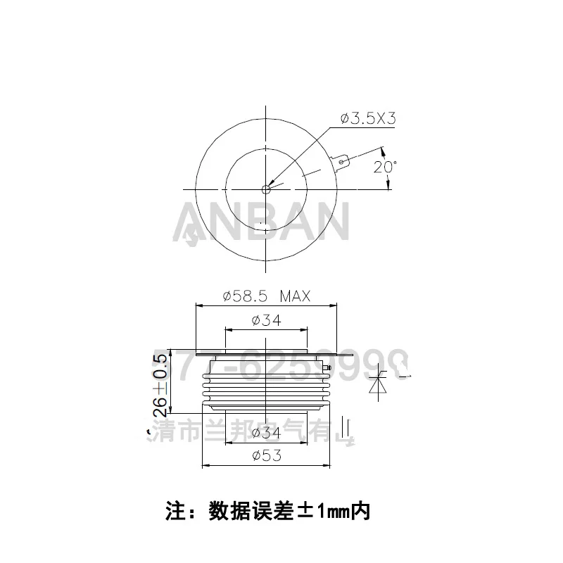 Fast Free Ship Silicon Controlled Thyristor Rectifier Diode ZP500A 1600V ZP500-16-14
Fast Free Ship Silicon Controlled Thyristor Rectifier Diode ZP500A 1600V ZP500-16-14
