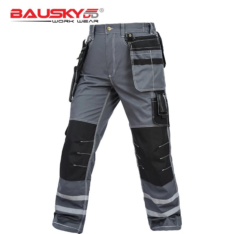 Мужские прочные рабочие брюки Bauskydd с несколькими карманами и наколенниками со