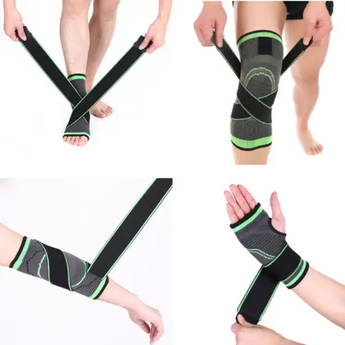 3D ткацкий напорный бандаж Велоспорт поддержка щиколотки для спорта Pad +