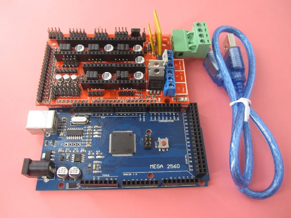 HAILANGNIAO Новый 1 лот = 2 шт. Mega 2560 R3 + контроллер RAMPS 4|Детали и аксессуары для