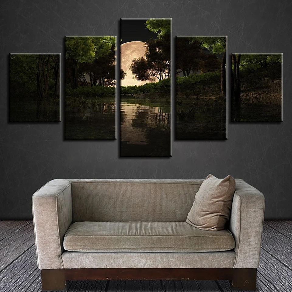 Холст стены Книги по искусству фотографии Home Decor рамки 5 шт. лесное озеро Луна деревья пейзаж Картины Гостиная HD печать плакатов
Холст стены Книги по искусству фотографии Home Decor рамки 5 шт. лесное озеро Луна деревья пейзаж Картины Гостиная HD печать плакатов