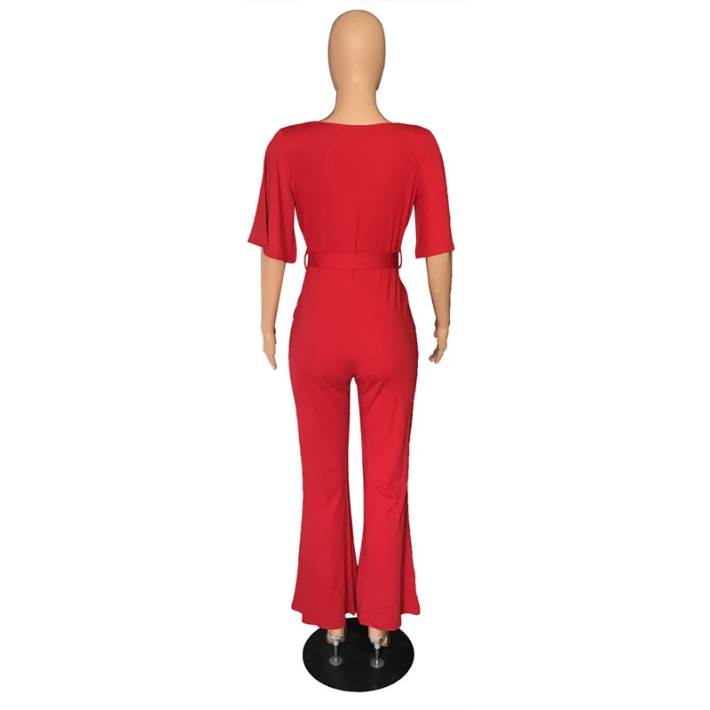 2020 new spring summer women's jumpsuits fashion Sexy V-neck plus size solid color Yellow, red jumpsuit trousers female
2020 new spring summer women's jumpsuits fashion Sexy V-neck plus size solid color Yellow, red jumpsuit trousers female