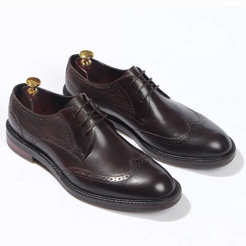 British Style Handmade Cow leather Brogue Shoes for men Flat heel Lace Formal Business Shoes
British Style Handmade Cow leather Brogue Shoes for men Flat heel Lace Formal Business Shoes