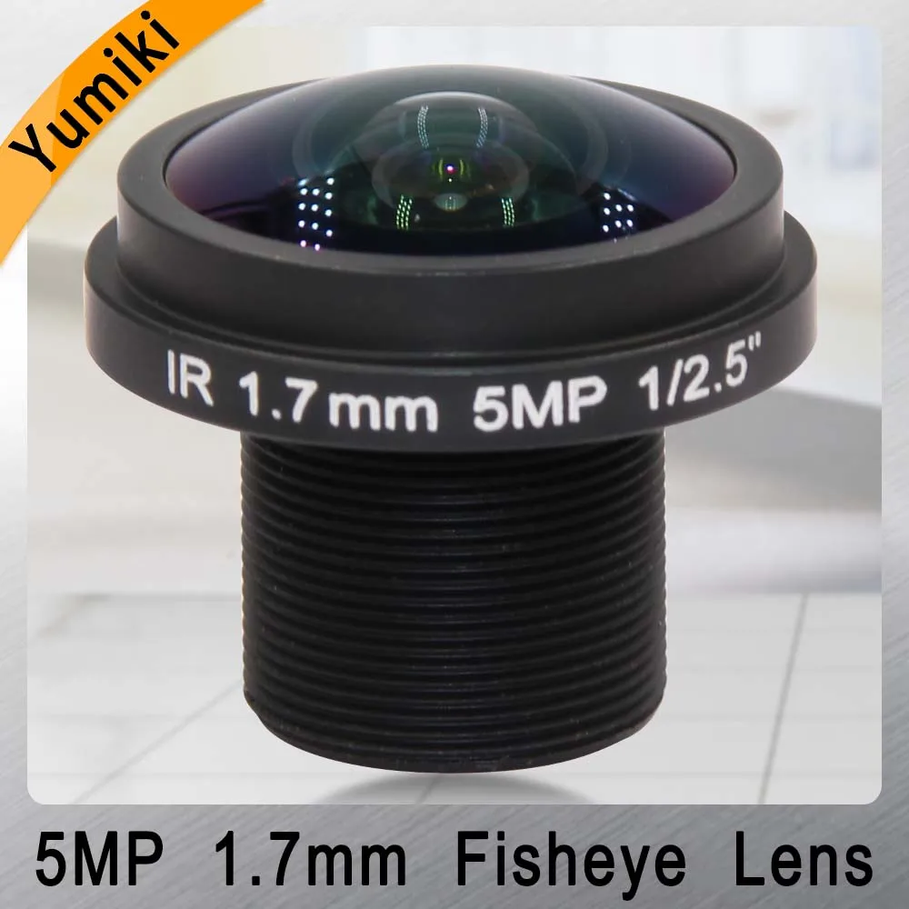 

Yumiki CCTV LENS 5MP 1.7mm M12*0.5 1/2.5" lens Fisheye 180degree for CCTV Security IP camera
