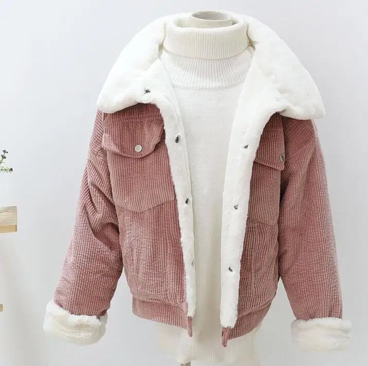 woman Loose Corduroy Jacket Women New Thick Winter lambswool Jackets Ladies Cute Outerwear Coat Warm Parka Female
woman Loose Corduroy Jacket Women New Thick Winter lambswool Jackets Ladies Cute Outerwear Coat Warm Parka Female