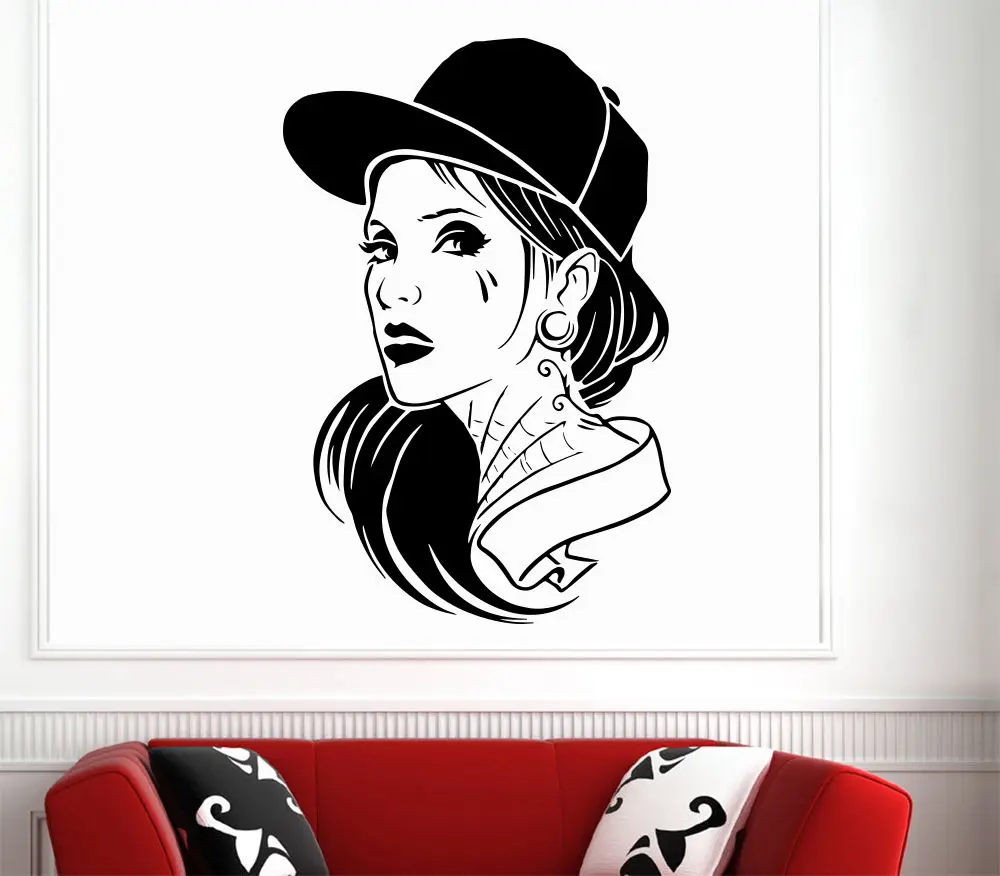 Free shipping Fashion Hip-Hop Girl Long Hair Cap Tattoo Art Decal Wall Sticker Grooming Salon Wall Decal Barber Shop Decor Vinyl
Free shipping Fashion Hip-Hop Girl Long Hair Cap Tattoo Art Decal Wall Sticker Grooming Salon Wall Decal Barber Shop Decor Vinyl
