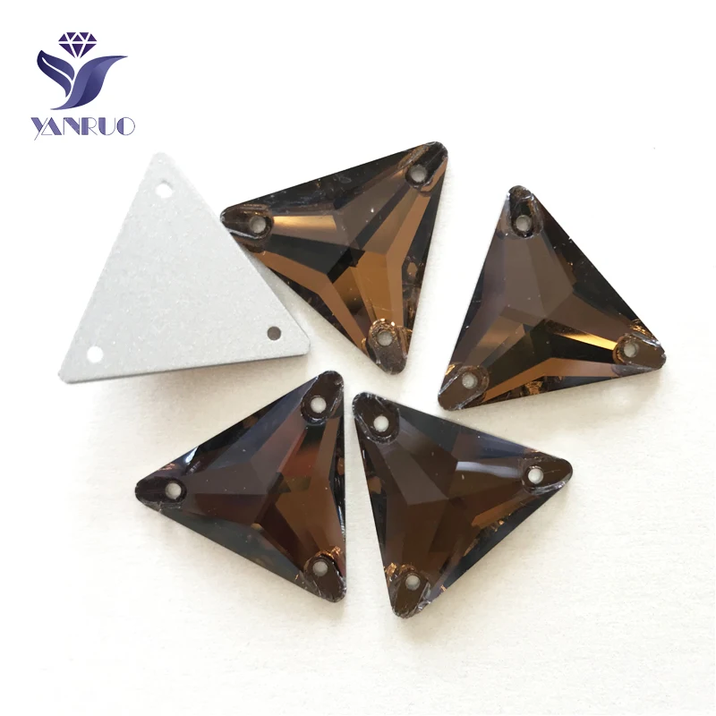 

YANRUO 3270, все размеры, Копченый топаз, треугольник, стандартная плоская задняя стразы, пришивные камни для рукоделия