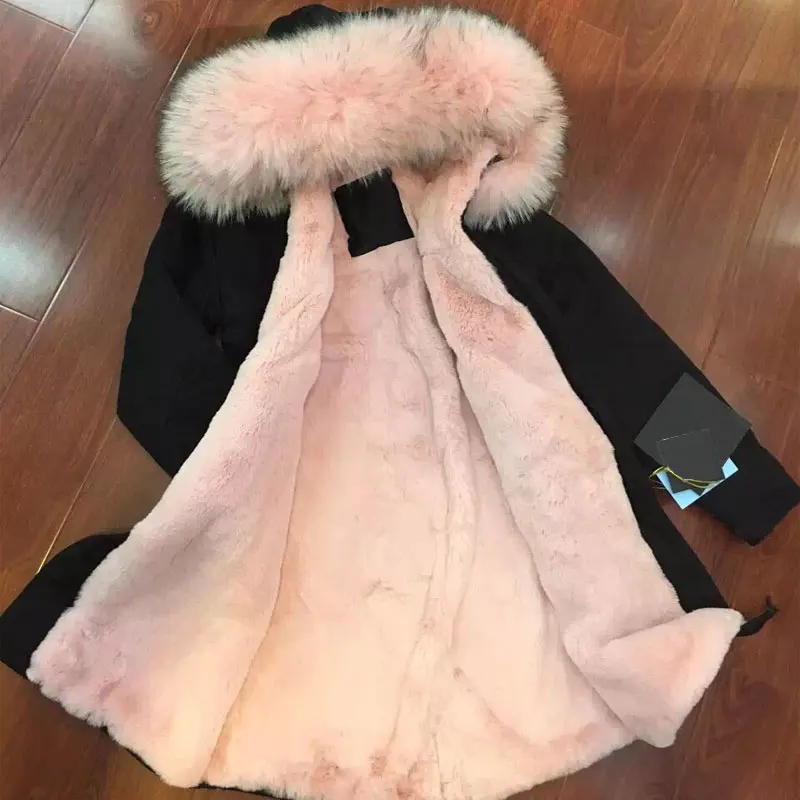 Black womens winter jackets with big Pink raccoon fur hooded Pink faux fur coats Long
Black womens winter jackets with big Pink raccoon fur hooded Pink faux fur coats Long