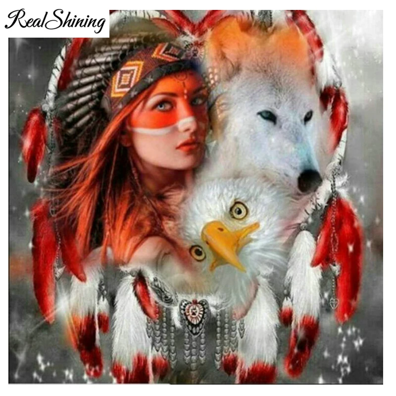 REALSHINING 3D Diy Diamond Painting Indians Wolf Feather Mosaic 5D Cross Stitch Full Square Diamond Embroidery Home Decor FS1738
REALSHINING 3D Diy Diamond Painting Indians Wolf Feather Mosaic 5D Cross Stitch Full Square Diamond Embroidery Home Decor FS1738
